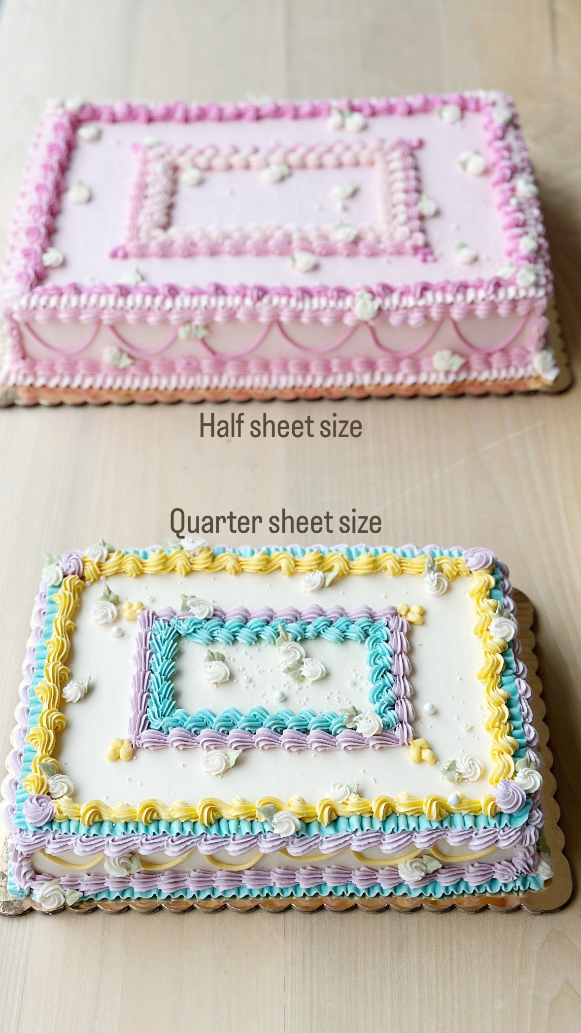 Quarter size sheet cake clearance
